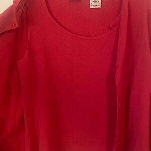 Talbots dark coral Sleeveless Cardigan Blouse